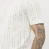 White Slim Fit Ribbed T-Shirt