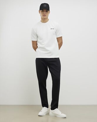 White Slim Fit Textured Ame Saint T-Shirt