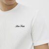 White Slim Fit Textured Ame Saint T-Shirt