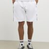 White Slim Fit Textured Tipped Shorts