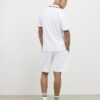 White Slim Fit Textured Tipped Shorts