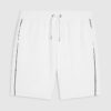 White Slim Fit Textured Tipped Shorts