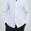 White Slim Fit Washed Shirt