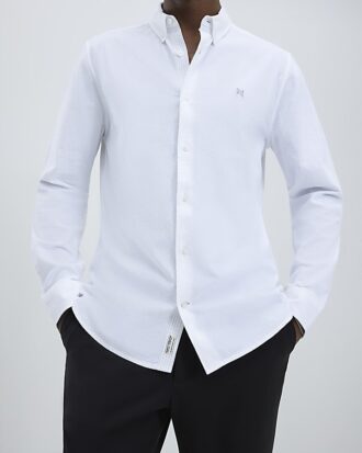 White Slim Fit Washed Shirt White Slim Fit Washed Shirt