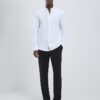 White Slim Fit Washed Shirt