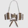 White Stripe Hardware Bandeau Bikini Top
