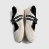 White Suede Double Strap Flat Shoes