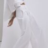 White Ultra High Waist Wide Leg Trousers