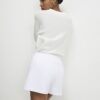 White Wrap Button Detail Skort