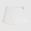 White Wrap Button Detail Skort