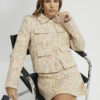 Yellow Boucle Aline Mini Skirt
