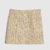 Yellow Boucle Aline Mini Skirt