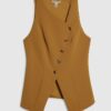 Yellow Collarless Asymmetric Waistcoat