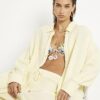 Yellow Long Sleeve Tie Back Beach Shirt