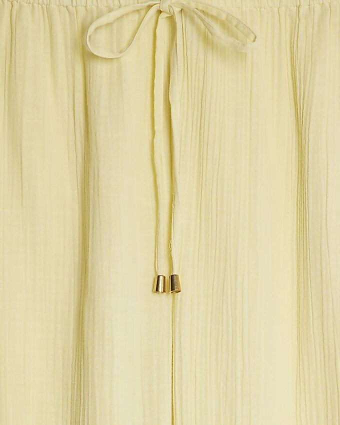 Yellow Long Sleeve Tie Back Beach Shirt