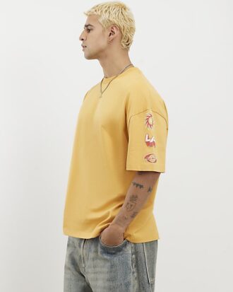 Yellow Oversized Fit 92 Photo Patch T-Shirt